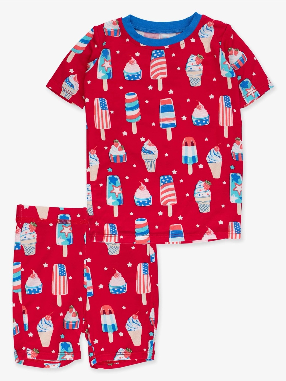 Rufflebutts Softsnooze Kids Red Ice Cream & Popsicle Bamboo Pajama Set 3T